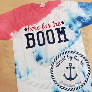 Here for the Boom - Tie Dye Adult Tee Shirt